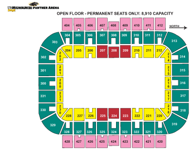 Open Floor/Permanent Seats Only Seating Chart